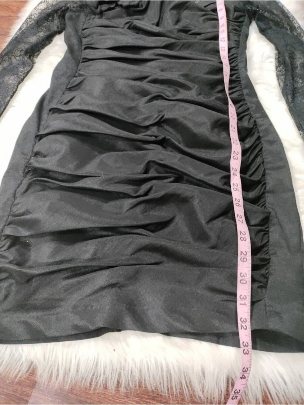 Vintage Jessica McClintock Lace Taffeta Ruched Mini Prom Dress 10 - Picture 12 of 15
